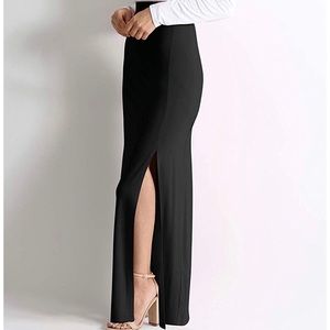 BRAND NEW: High Waisted Black Maxi Skirt & Slit